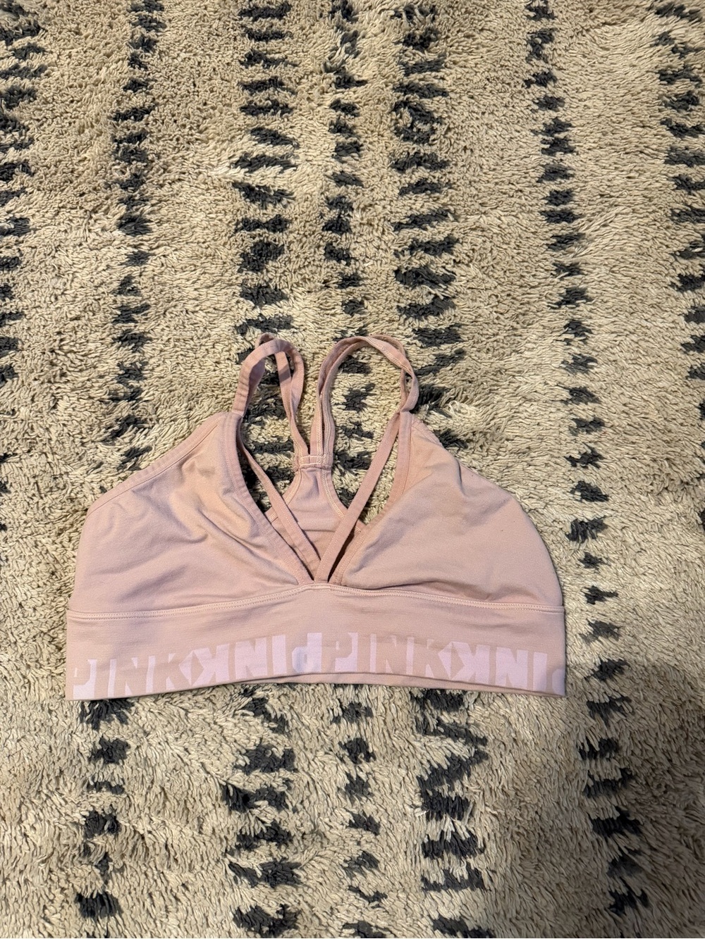 Victoria's Secret Light Pink Strappy Sports Bralette